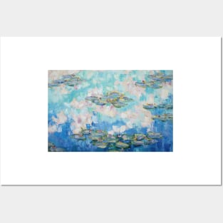 Cloud reflections and lilies Posters and Art